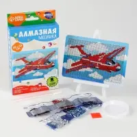 Алмазная мозаика с частичным заполнением на подставке для детей &laquo;Самолет&raquo;, 10&times;15 см, набор для творчества