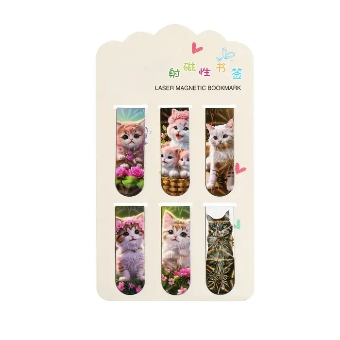 Набор магнитных закладок для книг Calligrata 6 штук, Набор магнитных закладок для книг Calligrata 6 штук, "Котята", МИКС