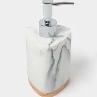 Аксессуары для ванной &laquo;Мрамор&raquo;, 3 предмета, мыльница, дозатор 230 мл, стакан, белые