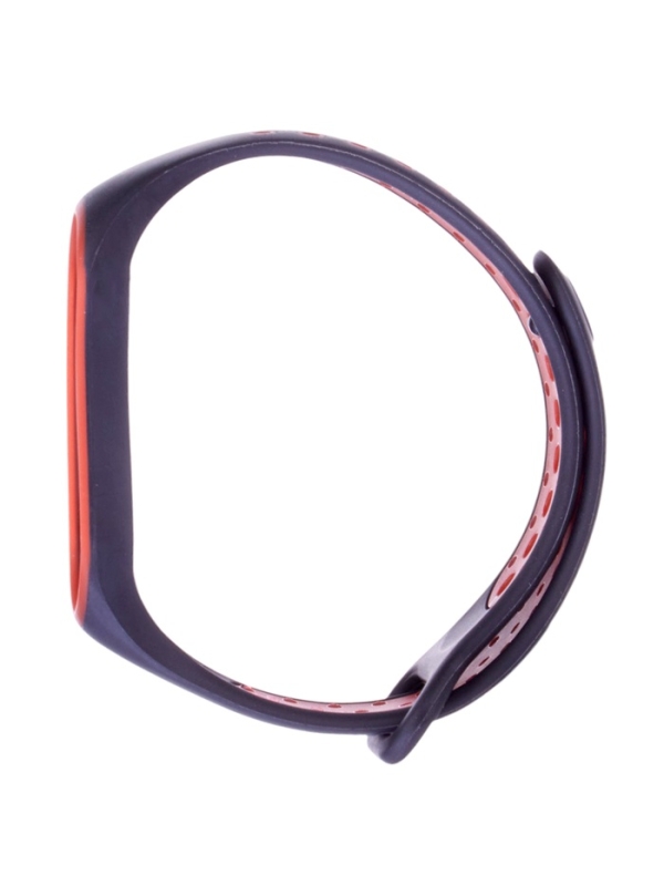 Ремешок Luazon для фитнес-браслета Mi Band 5/6/7, с перфорацией, чёрно-красный Ремешок Luazon для фитнес-браслета Mi Band 5/6/7, с перфорацией, чёрно-красный