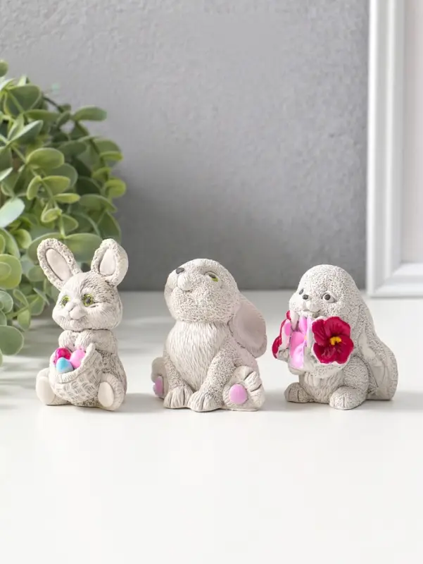 Статуэтки набор 3 шт "Весёлые кролики" 6х5 см