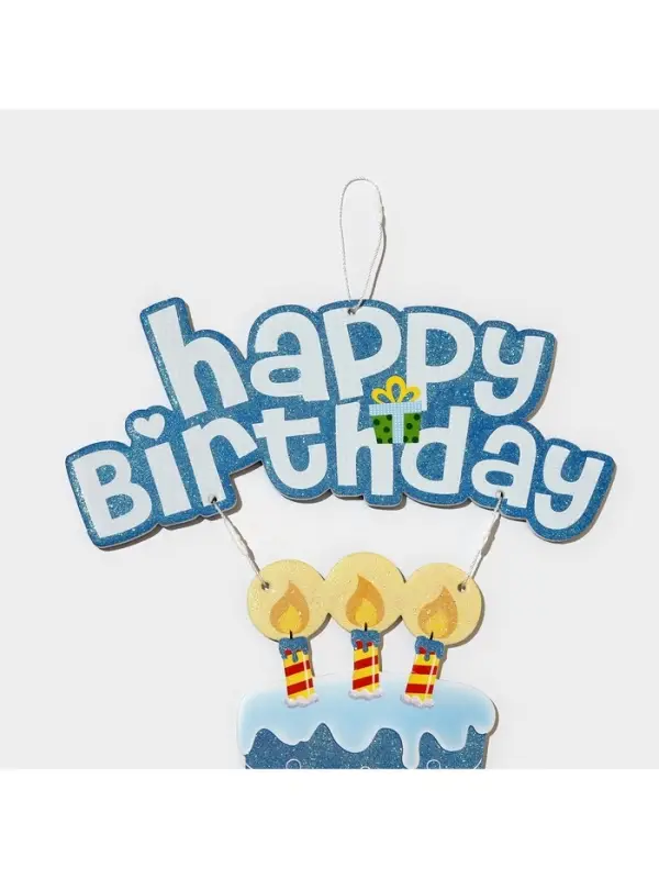 Украшение подвеска &laquo;С Днём Рождения&raquo;, 42&times;26 см, голубое