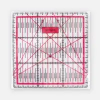Линейка для квилтинга и пэчворка, 15&times;15 см, s=2.5 мм, розовая