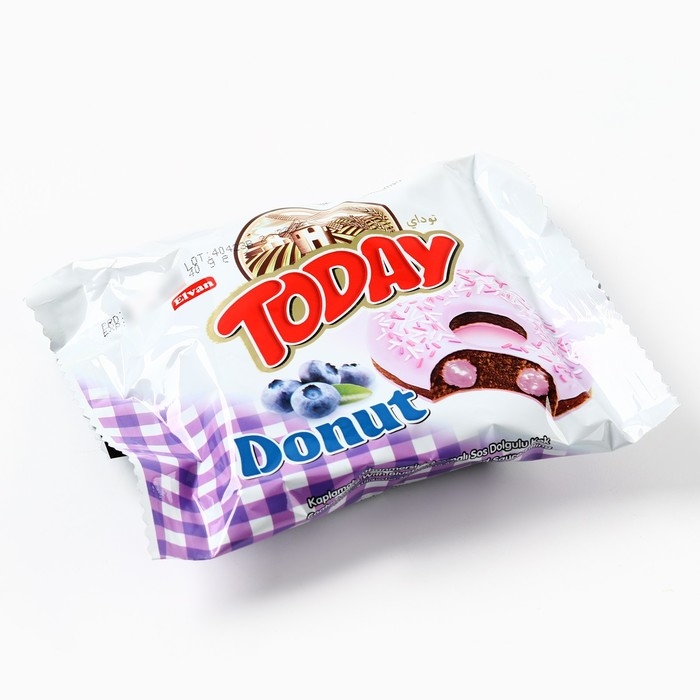 Печенье пончик &laquo;Моей сладкоежке&raquo; с черникой, 40 г.