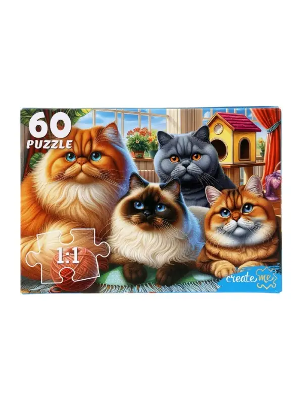 Пазл 60 эл. Пазл 60 эл. "Селфи красивых котов" УК60-0224