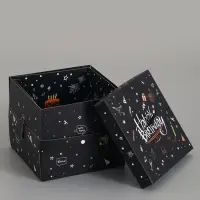 Коробка-сюрприз подарочная &laquo;Бабочки, День рождения&raquo; чёрная, с вылетающими бабочками, 15&times;14.8&times;12.5 см