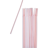 Трубочки для коктейля  210мм,d5мм,Полоски красно-белые, 250шт/уп