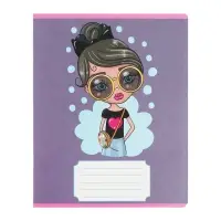 Комплект тетрадей из 10 штук, 24 листа в линию Calligrata &laquo;Fashion&raquo;, обложка мелованный картон, ВД-лак, блок №2, белизна 75% (серые листы), 5 видов по 2 штуки