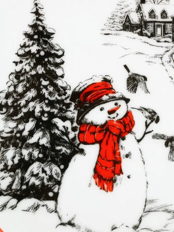 Тарелка плоская новогодняя &laquo;Снеговик&raquo;, d=19 см