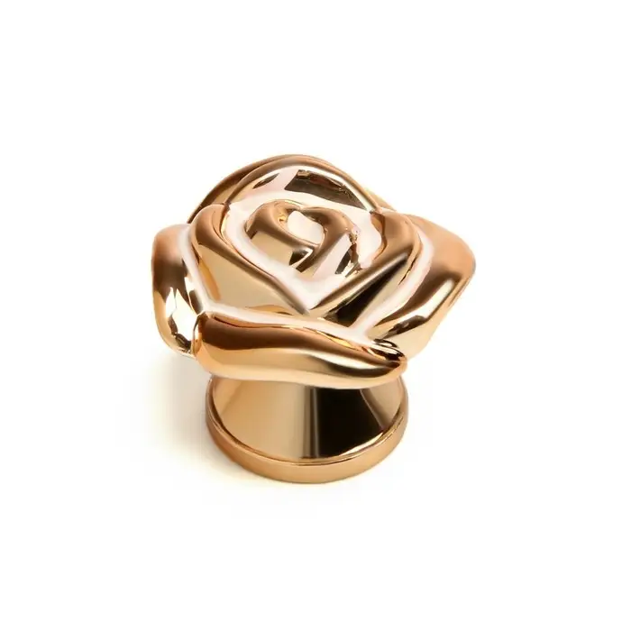 Ручка-кнопка CAPPIO Rose 01, белая с золотым Ручка-кнопка CAPPIO Rose 01, белая с золотым