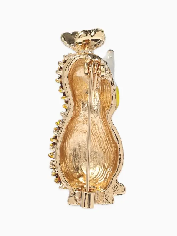 Брошь &laquo;Ёжик&raquo;, с бабочкой, цветная в золоте