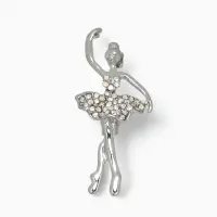 Брошь &laquo;Балерина&raquo;, аронди, радужная в серебре