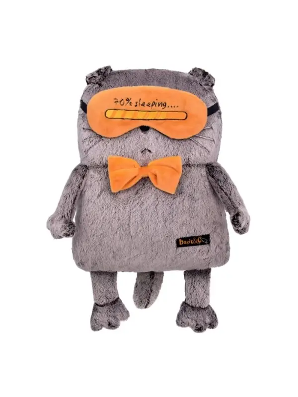 Мягкая игрушка &laquo;Кот-подушка в маске для сна&raquo;, 34 см, МИКС