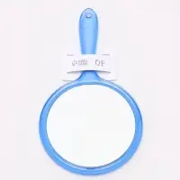 Зеркало с ручкой, двустороннее, с увеличением х2, 14.5&times;26.5 см, (d=12.5 см), синее