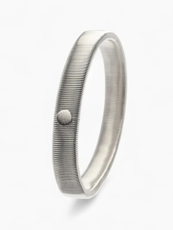 Браслет металл "Пружина" узкий, цвет серебро