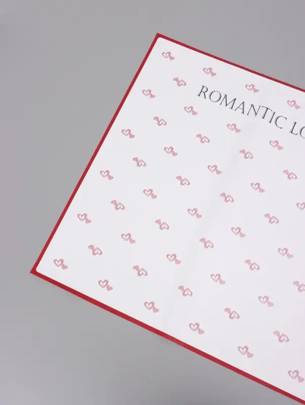 Пленка флористическая для цветов, &laquo;Двойные сердца&raquo;, красная, 57&times;57 см