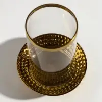 Подсвечник на 1 свечу &laquo;Моро&raquo;, керамика, стекло, d=8 см, золото, 12&times;12&times;17.2 см