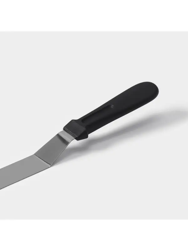 Кондитерская лопатка - палетка, изогнутая, 37 см, рабочая часть 25 см, чёрная