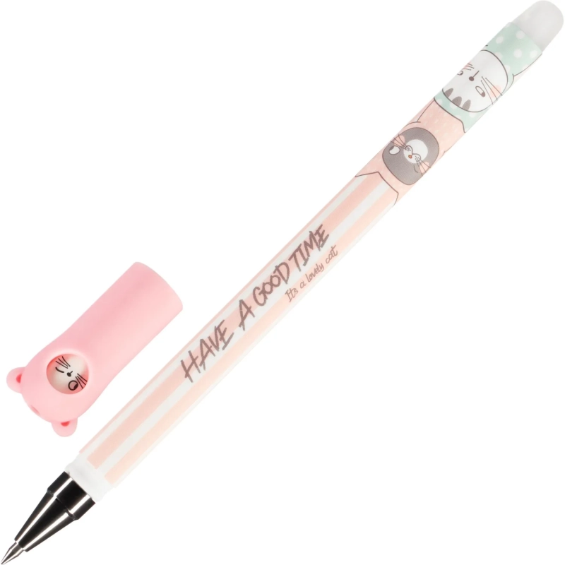 Ручка гелевая со стираем.черн.M&G So Many Cats,д.ш.0,5 мм,син,асс AKPC5277