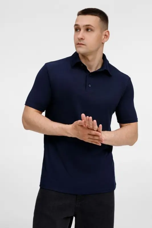 Рубашка поло унисекс Senti, темно-синяя, размер S Рубашка поло унисекс Senti, темно-синяя, размер S