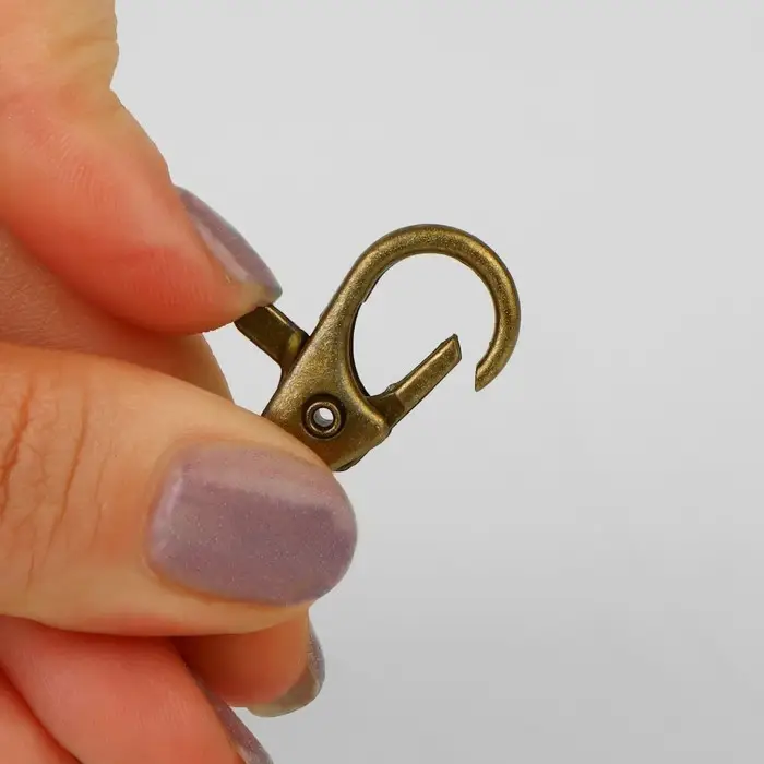 Карабин металлический, 37&times;12 мм / 9&times;1.7 мм, 10 шт., цвет бронзовый