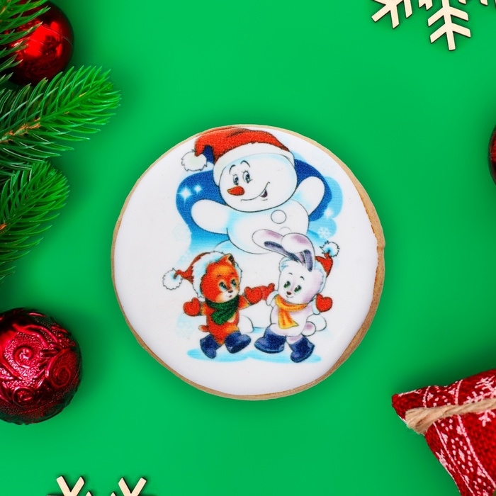 Новый год. Печенье ванильное Новый год. Печенье ванильное "Новогоднее" 35гр (1кор=16шт)