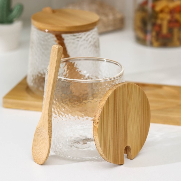 Банки стеклянные для хранения сыпучих продуктов «Троя», 480 мл, с ложками