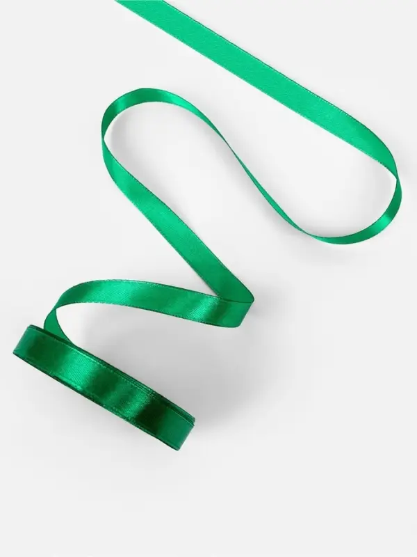 Лента атласная, 12 мм, 23&plusmn;1 м, насыщенно-зелёная №С1123