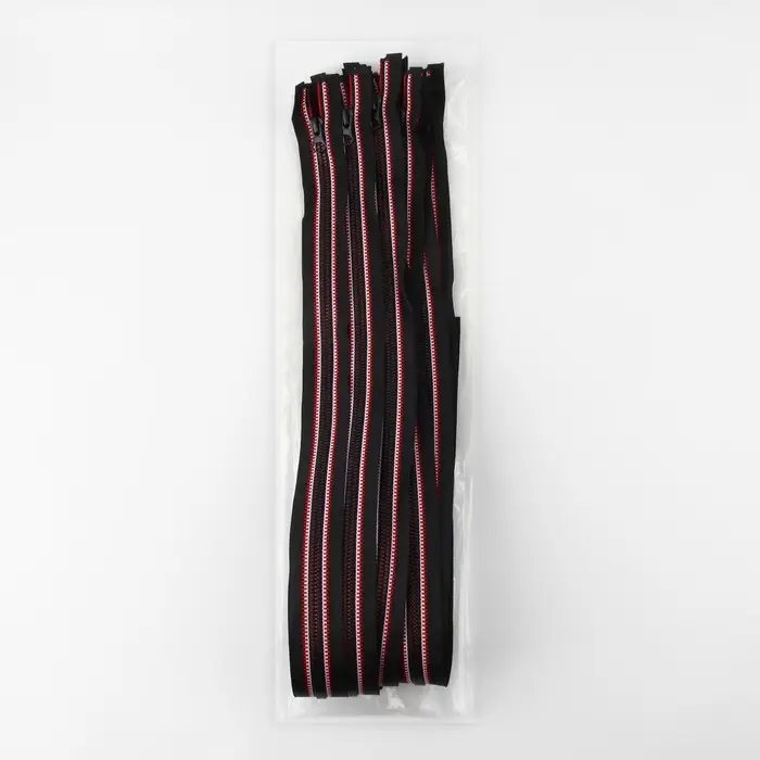 Молния «Трактор», №5, разъёмная, замок автомат, 70 см, чёрная, красная, белая Молния «Трактор», №5, разъёмная, замок автомат, 70 см, чёрная, красная, белая