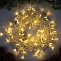 Гирлянда &laquo;Нить&raquo; 10 м, IP20, прозрачная нить, 100 LED, 8 режимов, 220 В, свечение тёплое белое