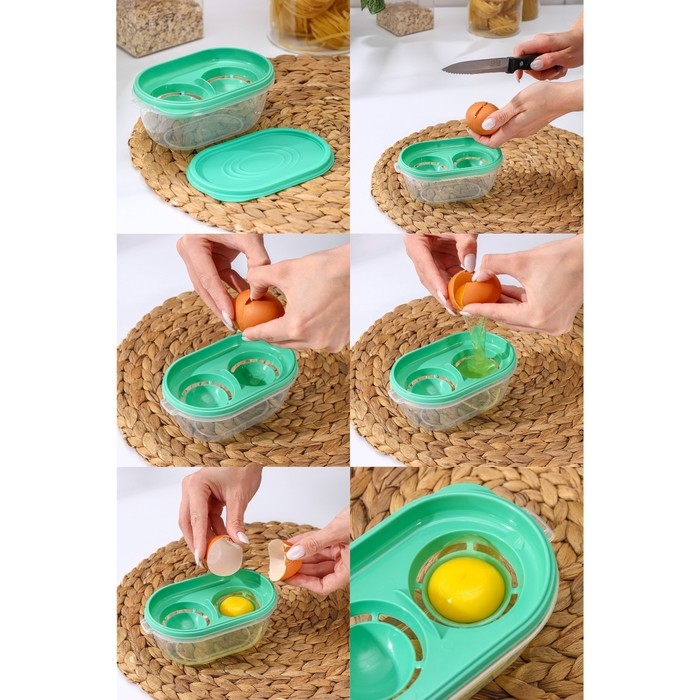 Сепаратор для яиц Доляна, 15,5×9,5×7 см, цвет мятный Сепаратор для яиц Доляна, 15,5×9,5×7 см, цвет мятный