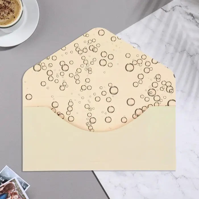 Конверт для денег &laquo;Поздравляем с Днем рождения!&raquo; софт тач, тиснение, бежевый, 9&times;19 см