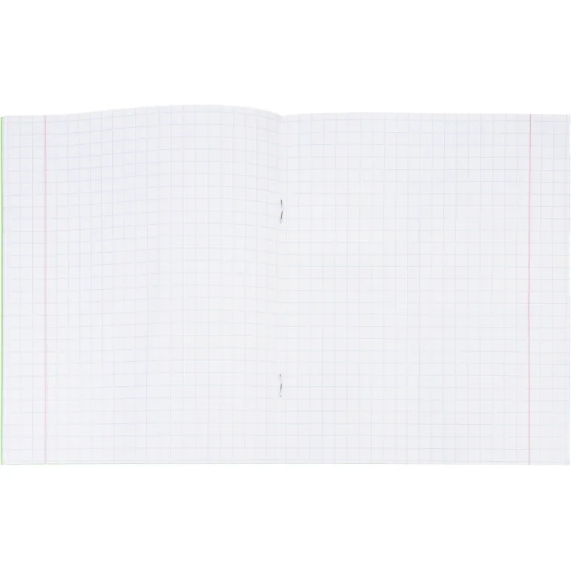 Тетрадь в зеленом офсете  12 л., крупная клетка, штука,100% белизна
