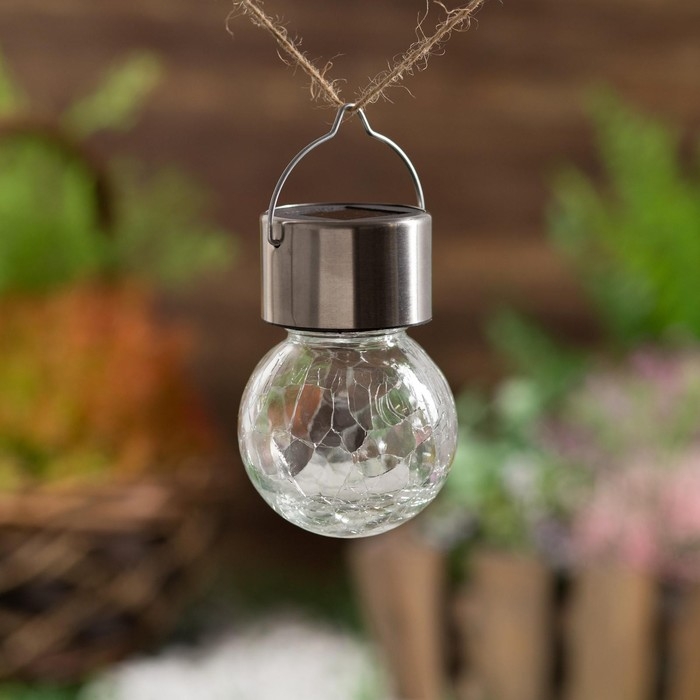 Садовый светильник на солнечной батарее «Лампочка», 7×9×7 см, 1 LED, свечение тёплое белое Садовый светильник на солнечной батарее «Лампочка», 7×9×7 см, 1 LED, свечение тёплое белое