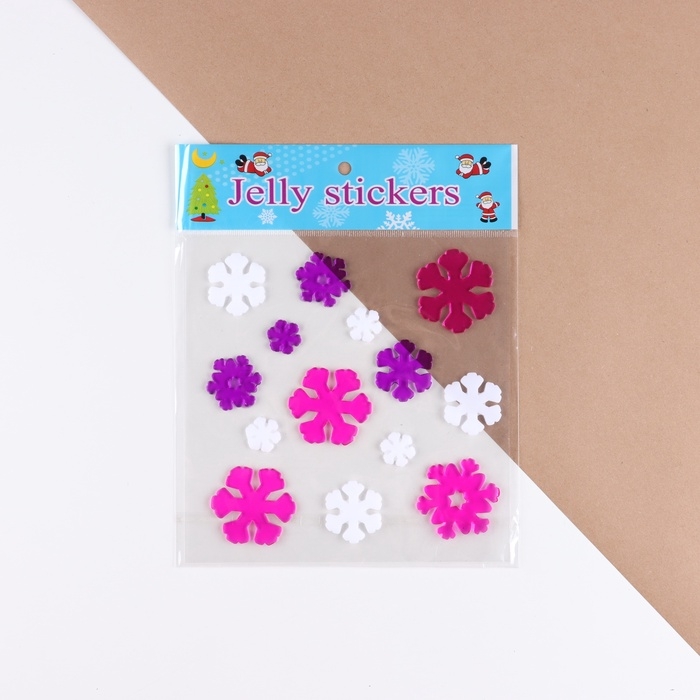 Наклейки на окна Наклейки на окна "Снежинки" розовые, 20 х 20 см