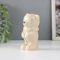 Фигурка керамика &laquo;Мишутка стесняшка в вязаном шарфике, стоит&raquo;, 10.5&times;5&times;5.5 см