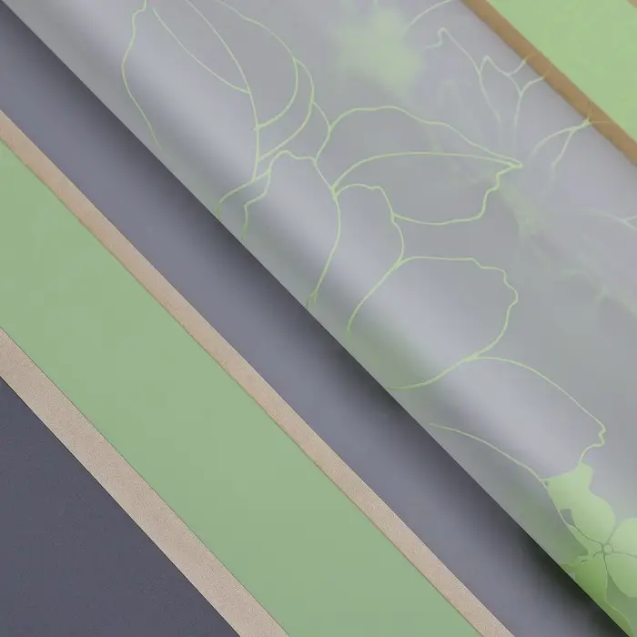 Пленка для цветов матовая, «Цветы с каймой», 58×58 см, зелёный Пленка для цветов матовая, «Цветы с каймой», 58×58 см, зелёный