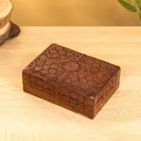 Шкатулка резная "Текстура" 18х13х6 см, дерево шишам