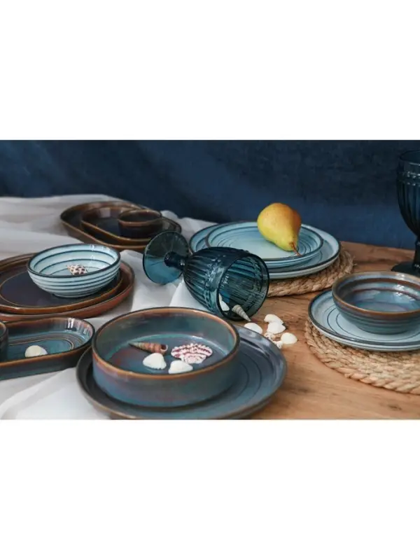 Салатник Magistro Garland, 500 мл, d=16 см, фарфор, синий, коричневый