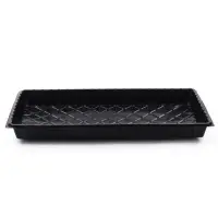 Поддон для рассады, 55&times;30&times;5.6 см, пластик, чёрный, дно МИКС, Greengo