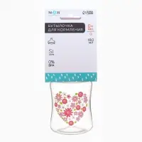 Бутылочка для кормления M&B, широкое горло, &Oslash;50 мм, от 0 мес.,180 мл., розовый