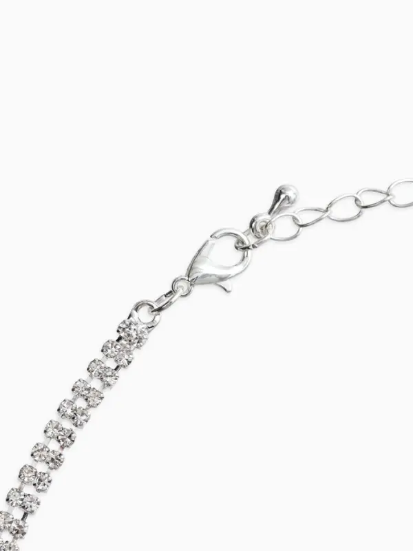 Набор 2 предмета: серьги, колье со стразами &laquo;Лёд. Круги&raquo;, d=13.5 см, белый в серебре