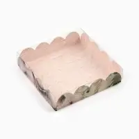 Коробка для печенья, кондитерская упаковка с пластиковой крышкой, &laquo;Цветы&raquo;, 13&times;13&times;3 см