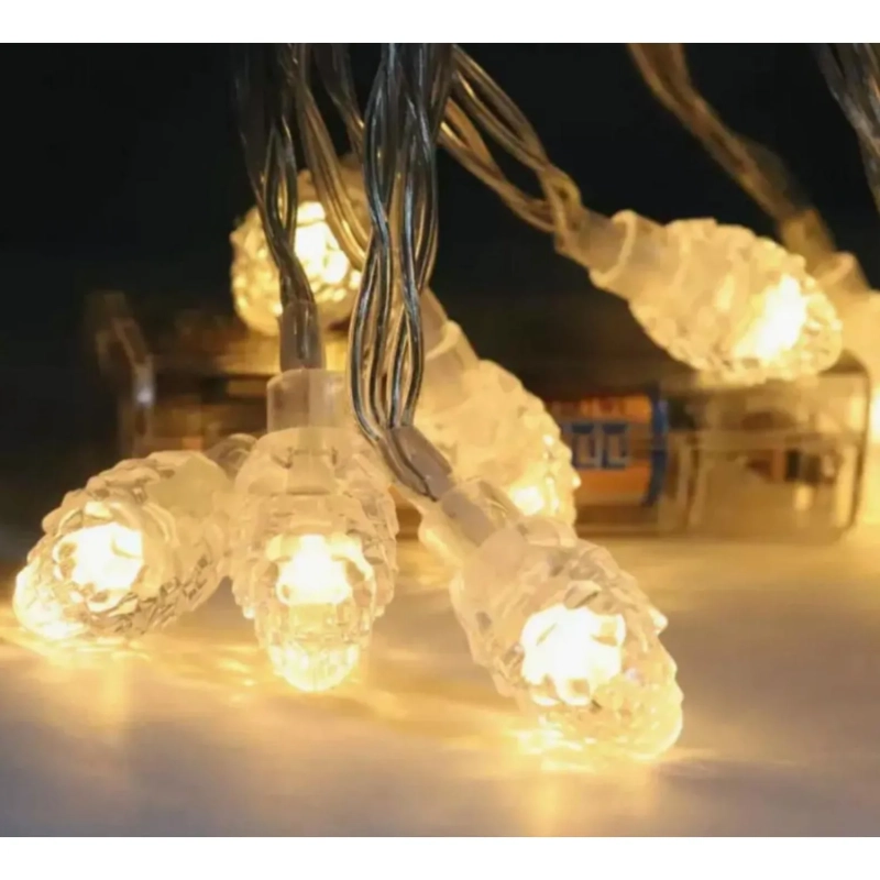 Гирлянда светодиодная 10 LED ламп, длина 1,5 м, теплый белый,&nbsp;&nbsp; арт.94808