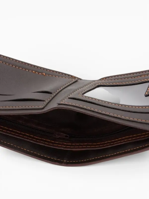 Портмоне мужское &laquo;Орёл&raquo;, на кнопке, два отделения, коричневое