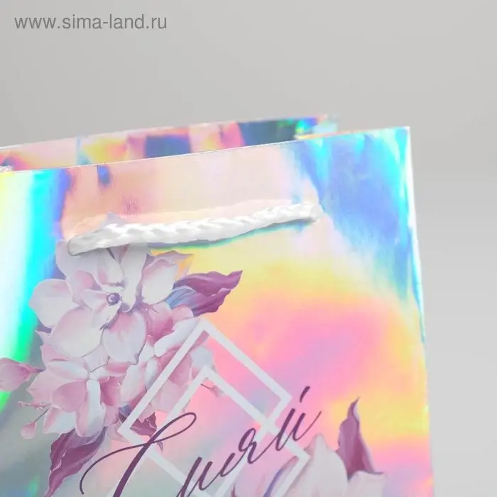Пакет подарочный голографический, упаковка, « Сияй», 12 х 15 х 5.5 см Пакет подарочный голографический, упаковка, « Сияй», 12 х 15 х 5.5 см
