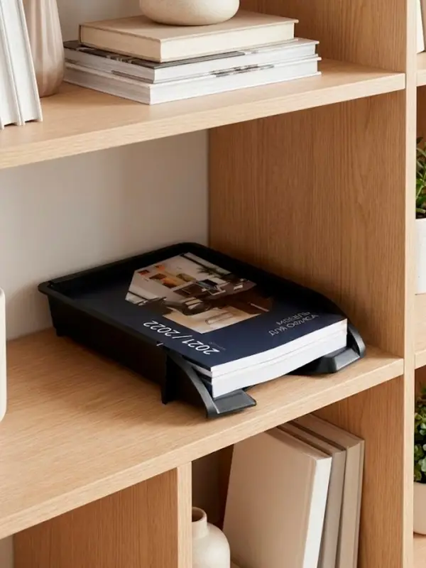 Лоток для бумаг Стамм &laquo;Лидер&raquo;, А4, горизонтальный, 1 отделение, чёрный