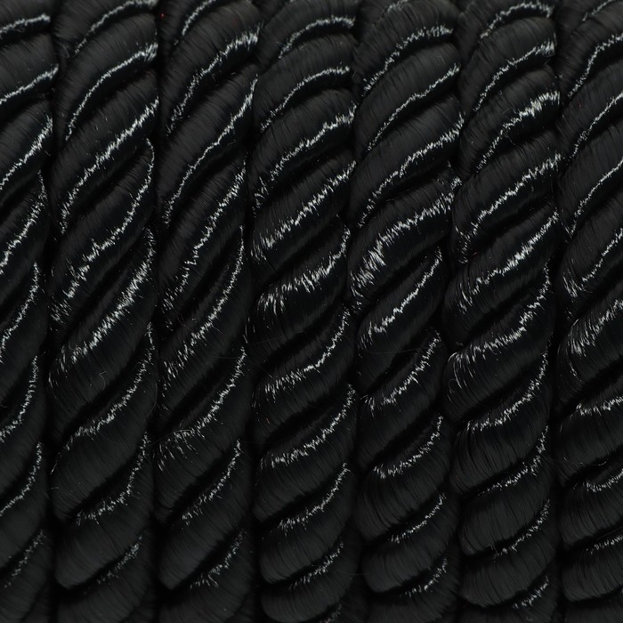 Шнур витой, d = 8 мм, 10 ± 1 м, цвет чёрный