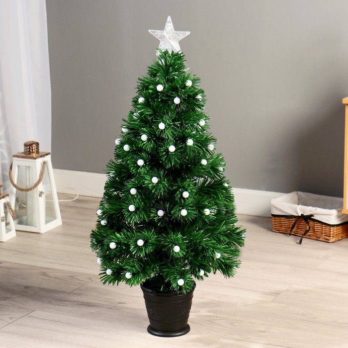 Ёлка фиброоптическая  Ёлка фиброоптическая "Огонёк" 90 см d нижнего яруса 50 см 79 веток