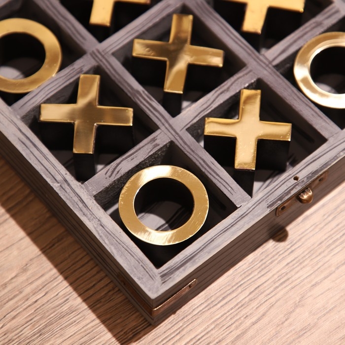 Игра настольная  Игра настольная "Крестики-нолики" 18х18 см, манговое дерево, латунь